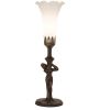 15" High White Tiffany Pond Lily Nouveau Lady Accent Lamp