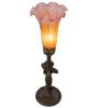 15" High Amber/Purple Tiffany Pond Lily Nouveau Lady Accent Lamp