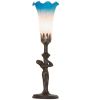 15" High Pink/Blue Tiffany Pond Lily Nouveau Lady Accent Lamp