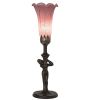 15" High Lavender Tiffany Pond Lily Nouveau Lady Accent Lamp