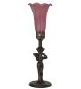 15" High Lavender Tiffany Pond Lily Nouveau Lady Accent Lamp