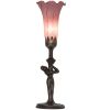 15" High Lavender Tiffany Pond Lily Nouveau Lady Accent Lamp