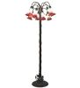 61" High Pink/White Tiffany Pond Lily 12 Light Floor Lamp