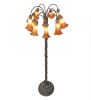 61" High Amber Tiffany Pond Lily 12 Light Floor Lamp