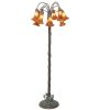 61" High Amber Tiffany Pond Lily 12 Light Floor Lamp