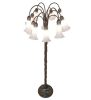 61" High White Tiffany Pond Lily 12 Light Floor Lamp