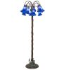 61" High Blue Tiffany Pond Lily 12 Light Floor Lamp