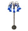 61" High Blue Tiffany Pond Lily 12 Light Floor Lamp