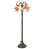 61" High Amber/Purple Tiffany Pond Lily 12 Light Floor Lamp