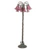 61" High Lavender Tiffany Pond Lily 12 Light Floor Lamp
