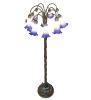 61" High Blue/White Tiffany Pond Lily 12 Light Floor Lamp