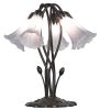 16" High Gray Tiffany Pond Lily 5 Light Table Lamp
