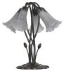 16" High Gray Tiffany Pond Lily 5 Light Table Lamp