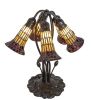 16" High Stained Glass Pond Lily 5 Light Table Lamp