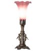 11" High Lavender Tiffany Pond Lily Maidens Mini Lamp