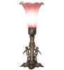 11" High Lavender Tiffany Pond Lily Maidens Mini Lamp