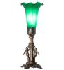 11" High Green Tiffany Pond Lily Maidens Mini Lamp
