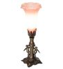 11" High Pink Tiffany Pond Lily Maidens Mini Lamp
