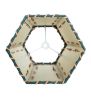 7" Wide Faux Leather & Rawhide Hexagon Shade