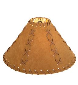 15"W X 8"H Faux Leather Tan Hexagon Shade