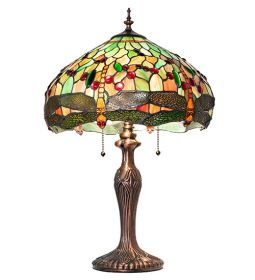 23" High Tiffany Hanginghead Dragonfly Table Lamp