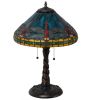 21"H Tiffany Dragonfly w/ Twisted Fly Mosaic Base Table Lamp
