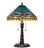 21"H Tiffany Dragonfly w/ Twisted Fly Mosaic Base Table Lamp