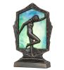 9" High Posing Deco Lady Accent Lamp Blue Green