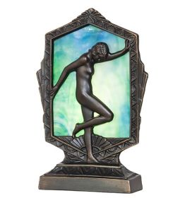 9" High Posing Deco Lady Accent Lamp Blue Green