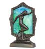 9" High Posing Deco Lady Accent Lamp Blue Green