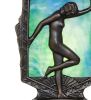 9" High Posing Deco Lady Accent Lamp Blue Green