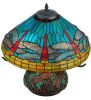17"H Tiffany Dragonfly w/Tiffany Mosaic Base Table Lamp