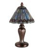 12"H Tiffany Jeweled Peacock Mini Lamp.602