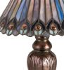 12"H Tiffany Jeweled Peacock Mini Lamp.602
