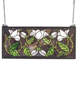 25 Wide X 11 High Magnolia Stained Glass Window