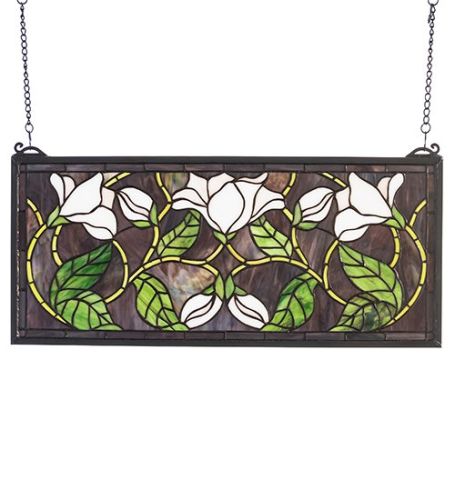 25 Wide X 11 High Magnolia Stained Glass Window