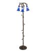 58" High Blue Tiffany Pond Lily 3 Light Floor Lamp