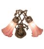 17" High Lavender Tiffany Pond Lily 2 Light Trellis Girl Accent Lamp