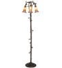 58" High Amber/Purple Tiffany Pond Lily 3 Light Floor Lamp