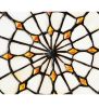 13" Round Fleur-de-Lis Medallion Stained Glass Window