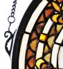 13" Round Fleur-de-Lis Medallion Stained Glass Window