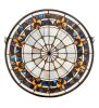 21W X 21H Fleur-de-lis Medallion Stained Glass Window