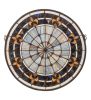 21W X 21H Fleur-de-lis Medallion Stained Glass Window