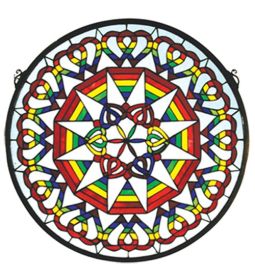 20"W X 20"H Rainbow Expression Medallion Stained Glass Window