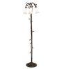 58" High White Tiffany Pond Lily 3 Light Floor Lamp