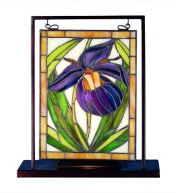 9.5"W X 10.5"H Lady Slippers Lighted Mini Tabletop Window