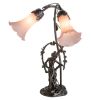 17" High Pink Pond Lily 2 Light Trellis Girl Table Lamp