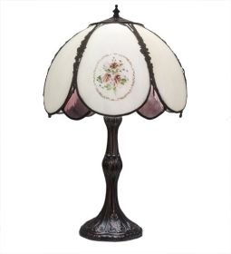 22"H Roses Hand Painted Table Lamp