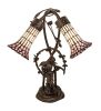 17 High Stained Glass Pond Lily 2 Light Trellis Girl Accent Lamp