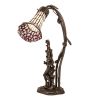 17 High Stained Glass Pond Lily 2 Light Trellis Girl Accent Lamp